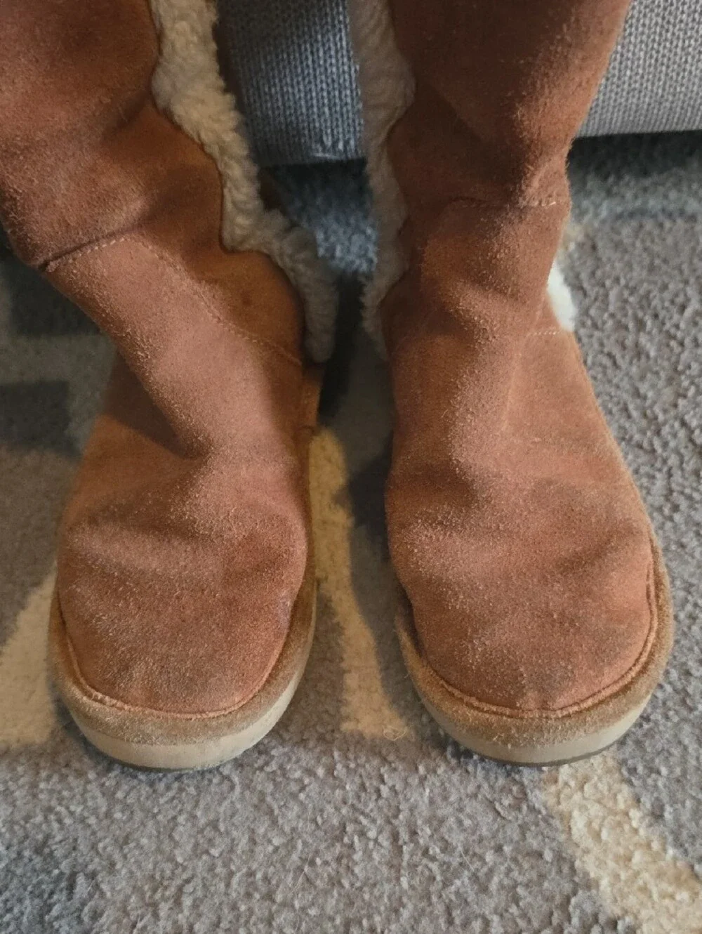 Michael Kors Brown W Cream Feaux Fur Trim Boots